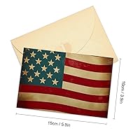 Greeting Cards with Envelopes Blank Greeting Card Vintage Flag 4Th of July Thank You Card Note Cards for Party Folding Blank Card for Birthday Blank Greeting Note Cards Invitations Card 8
