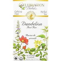 CELEBRATION HERBALS Organic Raw Dandelion Root Tea, 24 CT
