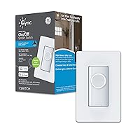 CYNC Smart Light Switch, Button Style, Neutral Wire Required, Bluetooth and 2.4 GHz Wi-Fi 4-Wire Switch, Works with Alexa and Google (1 Pack)