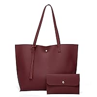Tote Bags Vegan Leather Purses and Handbags for Women Top Handle Ladies Shoulder Bags with Purse