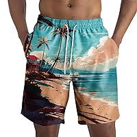 Mens Swimsuit Trunks Casual Beach Hawaiian Shorts 2024 Fashion Summer Short Pants Loose Fit Board Shorts Swimwear
