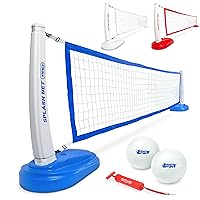 GoSports Splash Net PRO Pool Volleyball Net - Includes 2 Water Volleyballs and Pump - White, Red, or Blue