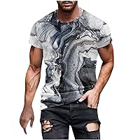 Shirts for Men 3D Printed Short Sleeve T-Shirts 2024 Summer Tee Comfy Daily Tops Crew Neck Gym Workout Tee Shirts