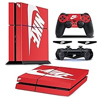 PS4 Skin Console and Controllers, Vinyl Skin for Playstation 4 Console and Controllers, PS4 Sticker Decal Cover for Whole Body - Red Shoebox