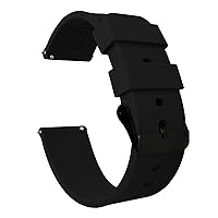 BARTON WATCH BANDS - Soft Silicone Quick Release Straps - Choose Color & Width - 16mm, 18mm, 20mm, 22mm, 24mm - Silky Soft Rubber Watch Bands