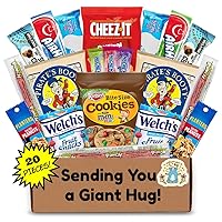 Hangry Kits Sending a Giant Hug Gifts For Men And Women - Send-A-Hug Gift Basket Care Package for Men, To A Friend Or Loved One In Hospital, After Surgery Or Sickness. Recovery. Delicious Variety Of Comforting Snacks