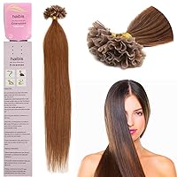 Straight Pre Bonded Nail U Tip Keratin Remy Human Hair Extensions 100s(18''0.5g/s,#06 Dark Chocolate Brown)