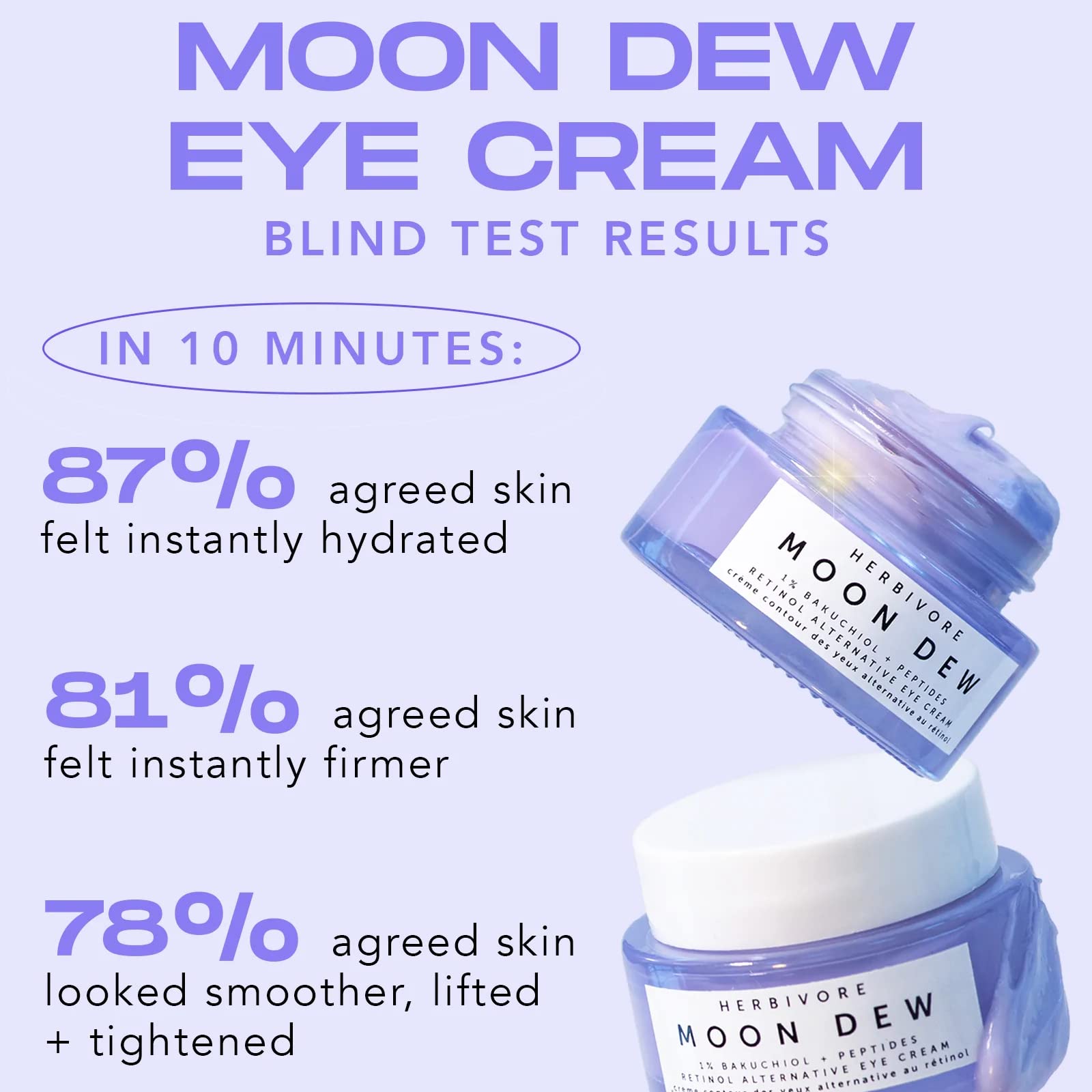 HERBIVORE Moon Dew 1% Bakuchiol + Peptides Retinol Alternative Eye Cream - Anti Aging Eye Cream Reduces Fine Lines, Wrinkles & Puffiness, Plant-based, Vegan, Cruelty-free, 15mL / 0.5 oz