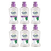 Tom's of Maine Whole Care Natural Fluoride Mouthwash, Fresh Mint, 16 oz. 6-Pack (Packaging May Vary)