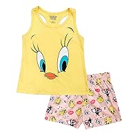 Looney Tunes Girls' Looney Toons Tweety Racerback Pajama Short Set