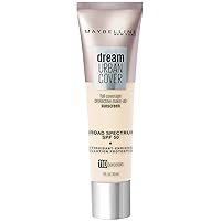 New York Dream Urban Cover Flawless Coverage Foundation Makeup, SPF 50, Porcelain
