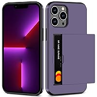 SAMONPOW for iPhone 13 Pro Case Wallet with Card Holder Hybrid Dual Layer Cases Heavy Duty Protection Shockproof Soft Rubber Bumper Protective Cover Case Compatible with iPhone 13 Pro for Women Men