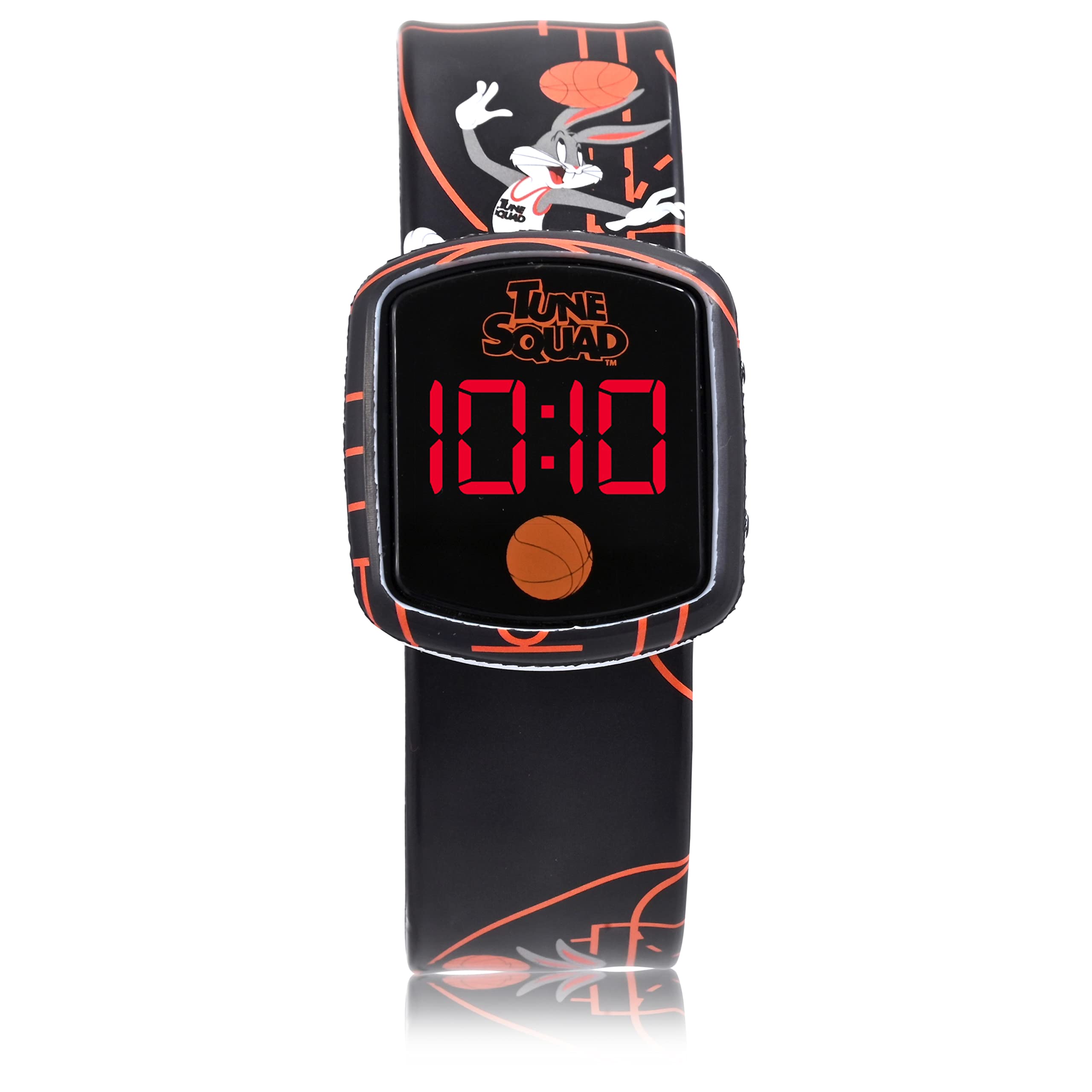 Accutime Space Jam Kids Digital Watch - Touchscreen LED Display, Kids, Boys Watch, Silicone Slap Strap in Black (Model: SPJ4026AZ)