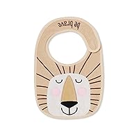 Enesco Izzy and Oliver Infant Lion Be Brave Baby Bib, Brown, One Size Fits 0-12 Months