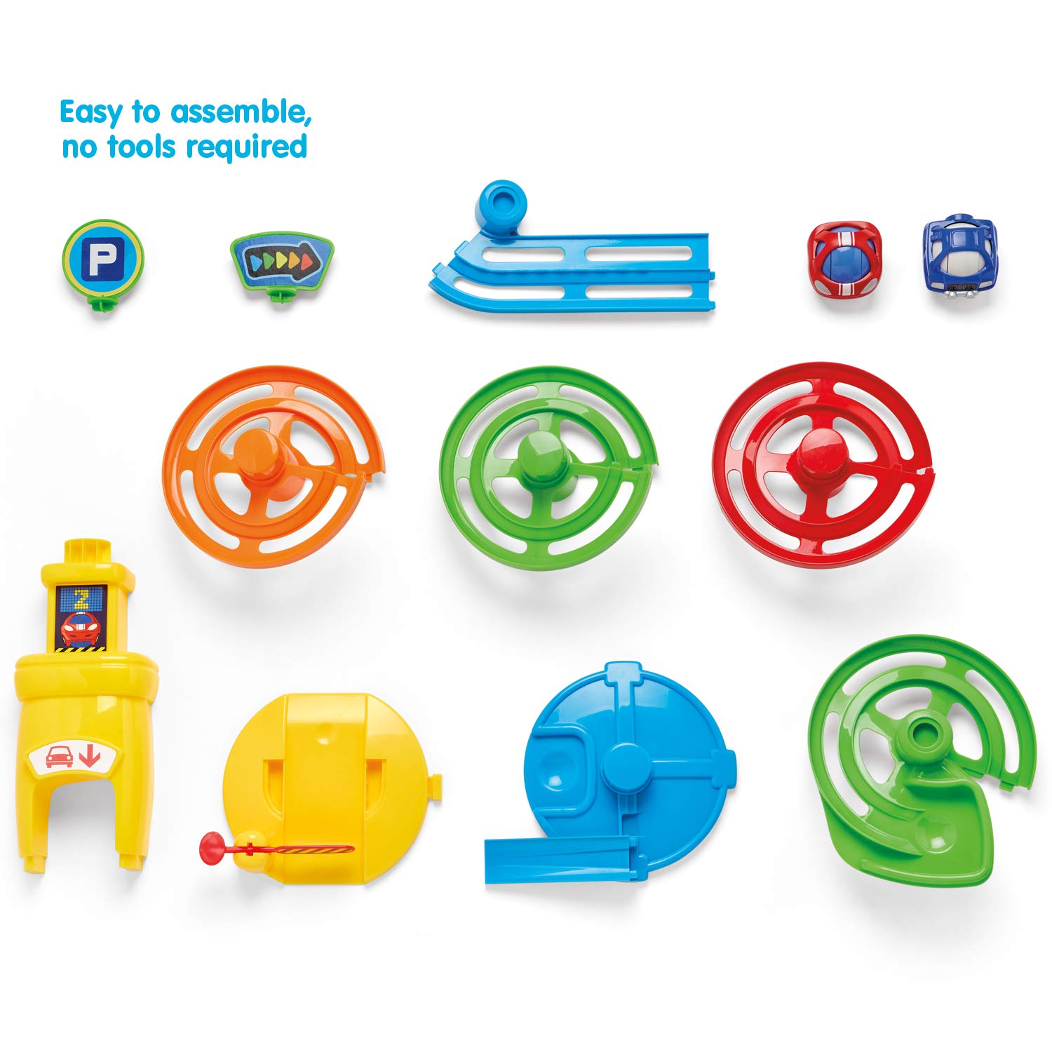 Kidoozie Park ‘n Roll Garage, Toy Playset with Vehicles for Toddlers 18 Months and Older (G02614)