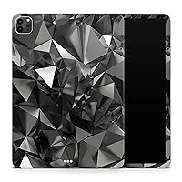Compatible with iPad Air - Skin Decal Protective Scratch Resistant Vinyl Wrap - Black 3D Diamond Surface