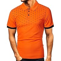 Mens Polo Shirt Sport Casual Short Sleeve Golf T-Shirt Quick Dry Performance Shirts Moisture Wicking Casual Collared Tops