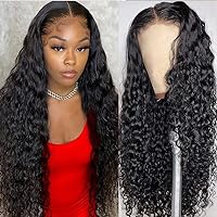 CHEETAHBEAUTY Deep Wave 13X6 HD Transparent Lace Front Wigs Human Hair Brazilian 10A Grade Deep Curly Human Hair Wigs for Black Women Pre Plucked with Baby Hair Natural Black 180% Density (30inch)