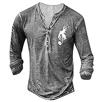 Long Sleeve Shirts for Men Long Sleeve Graphic and Embroidered Fashion T-Shirt Spring and Autumn Printed Pullover