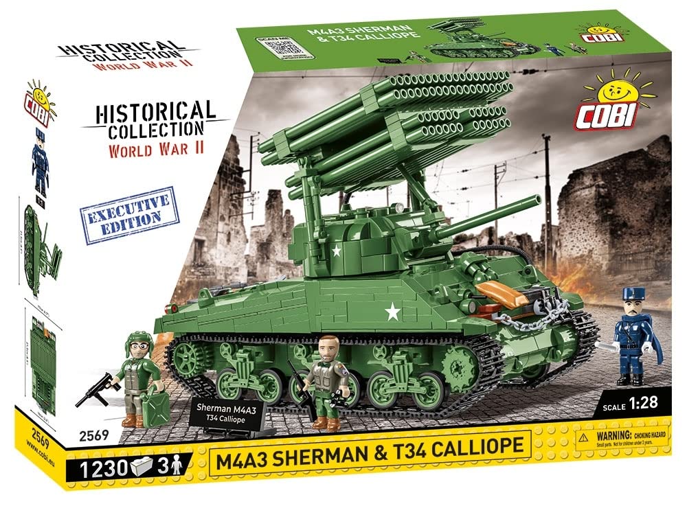 BRICKCOMPLETE COBI 2569 M4A3 Sherman & T34 Calliope Executive Editon & 2562 Tank III AUSF.J Set of 2