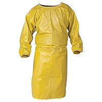Kleenguard A70 Chemical Spray Protection Smock (09830), 52” Length, Bound Seams, Elastic Wrists, One Size, Yellow, 25 Smocks / Case