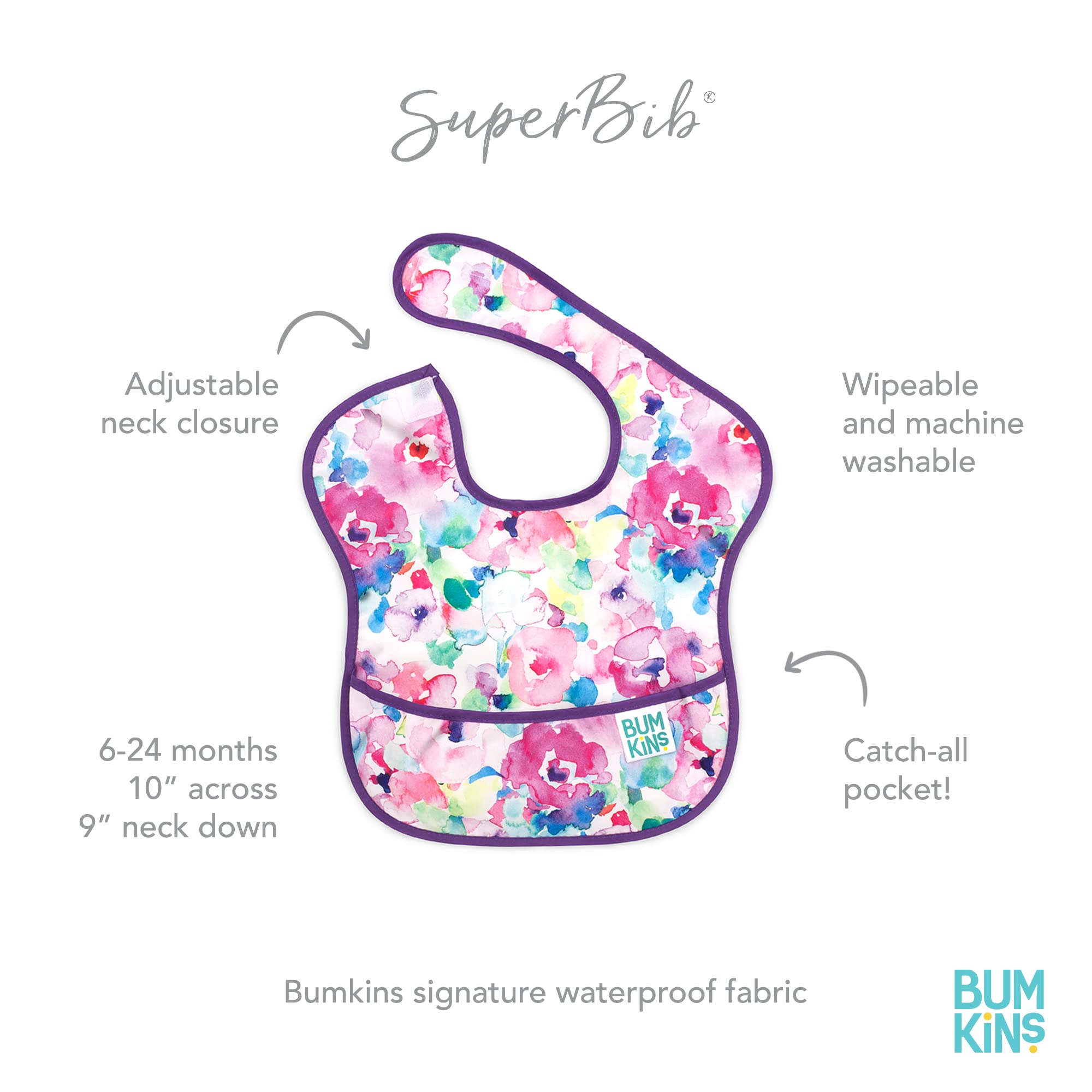 Bumkins Bibs, Baby Bibs for Girl or Boy, SuperBib Baby and Toddler Bib for 6-24 Months