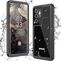 ANTSHARE for Samsung Galaxy S21 Ultra Case Waterproof,Galaxy S21 Ultra Case with Screen Protector,360 Full Body Heavy Shockproof Rugged Samsung S21 Ultra Phone Case for Women Men Black/Clear