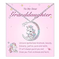 Tarsus Granddaughter Unicorn Necklace from Grandma Rainbow Unicorns Jewelry Necklaces for Girls Birthday Gifts for Granddaughter Girls Women