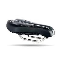 SRT 2.0 Adjustable Bicycle Saddle Noseless with Titanium Rails Custom Fit Comfort,Black w/Grey Accents