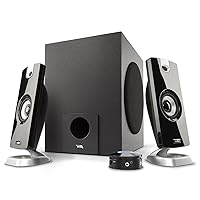 Cyber Acoustics CA-3090 2.1 Speaker System with Subwoofer with 18W of Power – Easy Setup and Convenient Controls, Great for Music, Movies, and Gaming