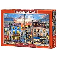 CASTORLAND 500 Piece Jigsaw Puzzle, Streets of Paris, France, Eiffel Tower, European Puzzle, Adult Puzzles, Castorland B-52684