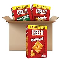Cheez-It Cheese Crackers, Baked Snack Crackers, Lunch Snacks, Family Size, Variety Pack (3 Boxes)