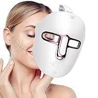 Red Light for Face 7 Colors LED Face Light Portable and Rechargeable for at Home Gifts - White