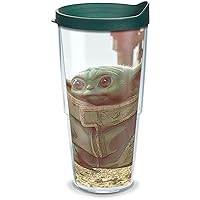 Tervis Star Wars - The Mandalorian Child Made in USA Double Walled Insulated Tumbler Travel Cup Keeps Drinks Cold & Hot, 24oz, Classic