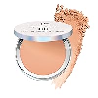 CC+ Airbrush Perfecting Powder Foundation - Buildable Full Coverage Of Pores & Dark Spots - Hydrating Face Makeup with Hydrolyzed Collagen & Niacinamide - 0.33 Oz