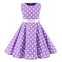 Toddler/Big Kids Girls Round Neck Sleeveless Dress Wide Hem Large Dresses Party Wedding Prom Girls Sweater Dress