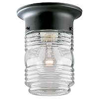 Westinghouse Lighting 6691900 One-Light Jelly Jar Porch-Light, Matte Black