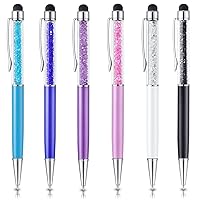Stylus Pens for Touch Screens, OKRAY 6 Pack Ballpoint Pen with Stylus Tip Black Ink Stylus Pen Compatible with iPad/Tablet, E-Book Reader, iPhone, Android, Samsung and More Touch Screen Devices