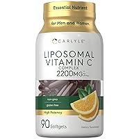 Liposomal Vitamin C | 2200mg | 90 Softgels | High Potency Formula | Non-GMO, Gluten Free Packaging May Vary