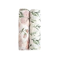 Soft Muslin Swaddle Wraps, Floral & Leaf for Boys and Girls, 2 Count, 47