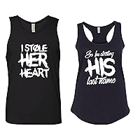 I Stole Her Heart and I Stole His Last Name Shirts - Matching Engagement Announcement Shirt - Bridal Shower Gifts