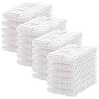 24 Pack Muslin Burp Cloths 100% Cotton Muslin Cloths Large 20''x10'' Extra Soft and Absorbent Baby Burping Cloth - White