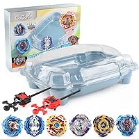 COCOFOX Bey Battling Top Burst Toy Blade Set Game Complete Battle Game Set with Stadium, 6 Battling Tops and 2 Launchers, Toys for 6 Year Old Boys & Girls & Up