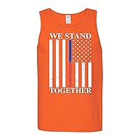 We Stand Together Police Fire American Flag USA Patriotic Mens Tank Top