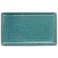 Aito Seisakusho 517304 Natural Color Rectangular Plate, Long Plate, Approx. 8.3 x 5.1 inches (21 x 13 cm), Green, Mino Ware, Dishwasher Safe, Microwave Safe, Made in Japan