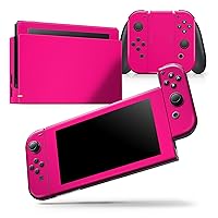 Compatible with Nintendo Switch OLED Dock Only - Skin Decal Protective Scratch-Resistant Removable Vinyl Wrap Cover - Solid Pink V2