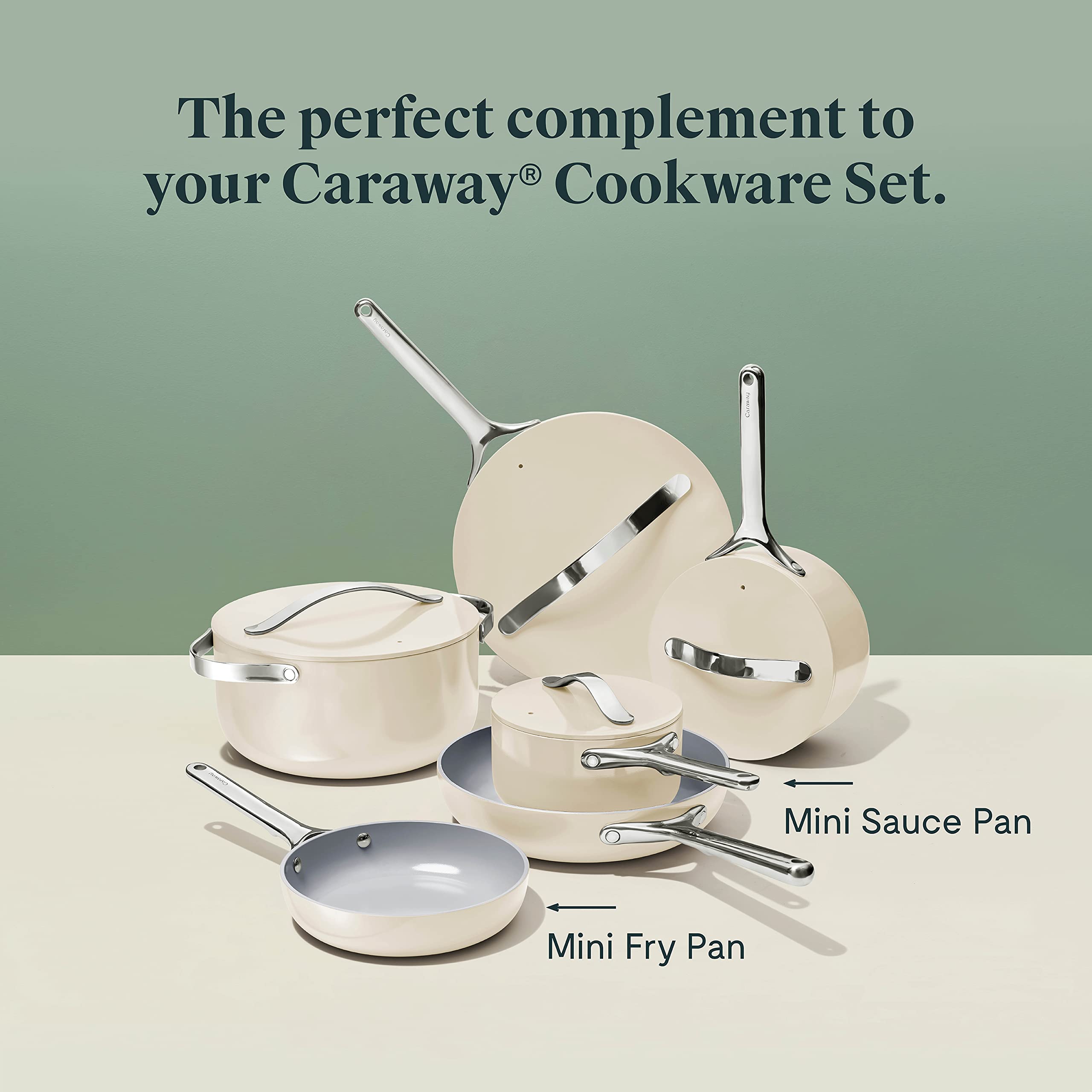 Caraway Nonstick Ceramic Sauce Pan with Lid (1.75 qt) - Non Toxic, PTFE & PFOA Free - Oven Safe & Compatible with All Stovetops (Gas, Electric & Induction) - Cream