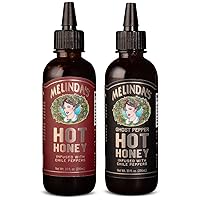 Melinda’s Hot Honey Collection - 10 oz, 2 Pack - Spicy Honey Sauce Variety Pack w/ Classic Hot Honey, Ghost Hot Honey - Sweet & Spicy Infused Honey