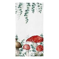 Kitchen Towels Set of 1, Mushroom Eucalyptus Leaves Absorbent Dish Towel for Kitchen Microfiber Hand Dish Cloths for Drying and Cleaning Reusable Cleaning Cloths 18x28in Spring Summer Plants