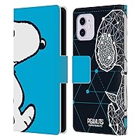 Head Case Designs Officially Licensed Peanuts Snoopy Geometric Halfs and Laughs Leather Book Wallet Case Cover Compatible with Apple iPhone 11